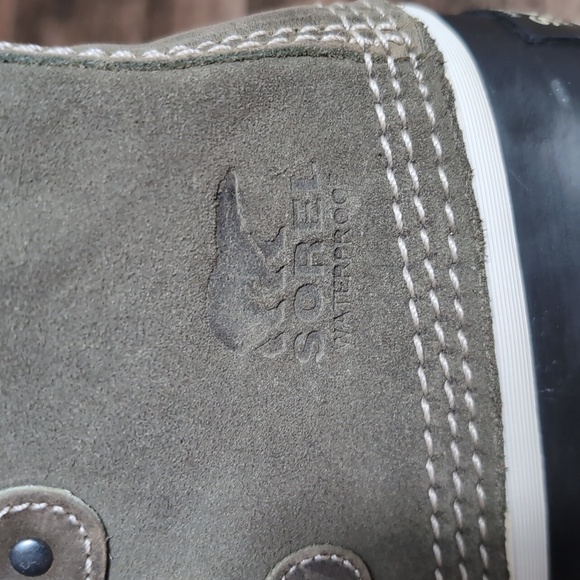 Sorel Joan of Arctic Waterproof Leather Boots Size 8.0 In Olive Green & Black - Picture 4 of 13